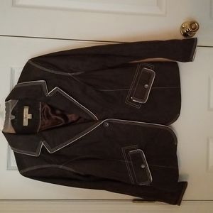 Ladies Suede Leather Blazer
